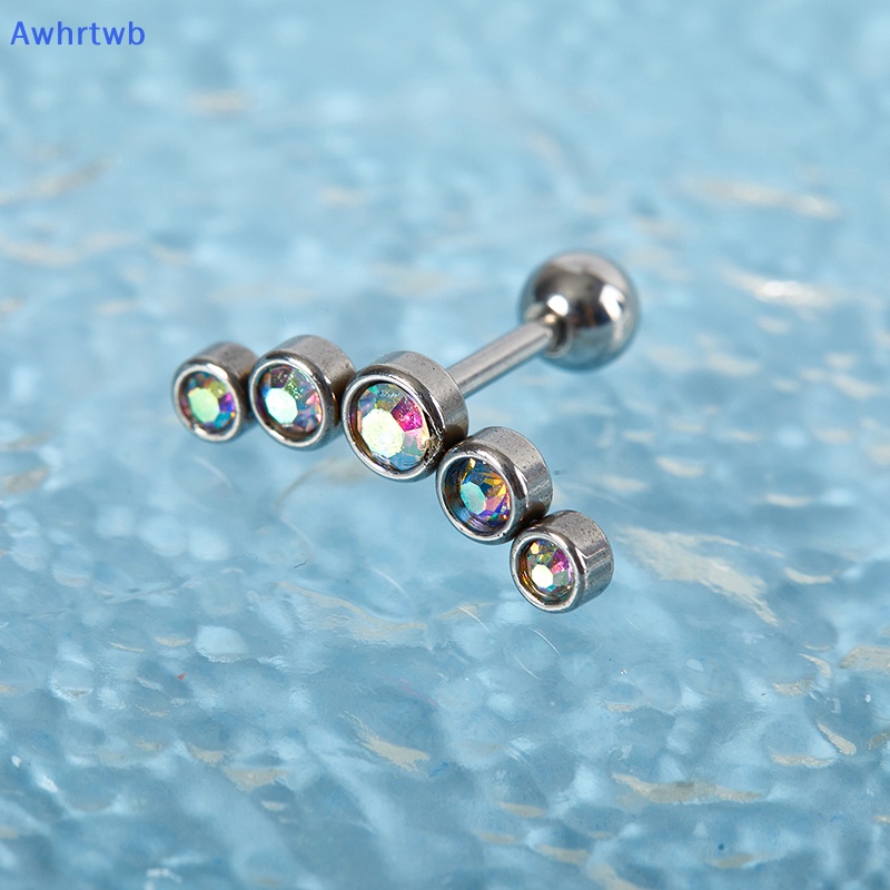 Khuyên Đeo Vành Tai Bằng Thép Không Gỉ Đính Đá Pha Lê Thời Trang Mới