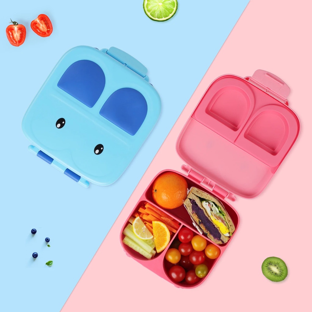 BUNNY CHILDREN'S BENTO BOX PLASTIC STUDENT LUNCH PORTABLE COMPARTMENTALIZED MICROWAVEABLE HEATING PICNIC CAMPING TRAVEL