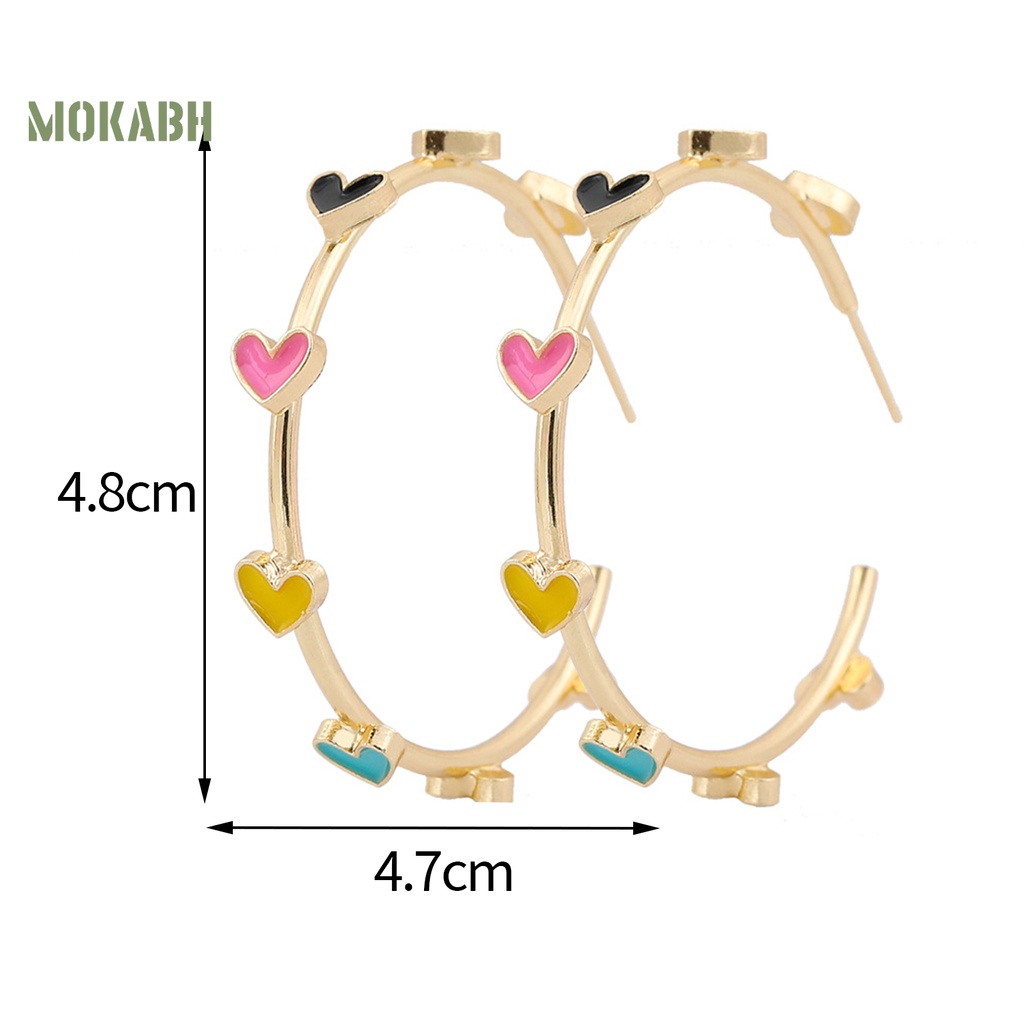 1 Đôi Bông Tai Hình Trái Tim Nhiều Màu Sắc Không Gây Dị Ứng Thời Trang Dành Cho Nữ