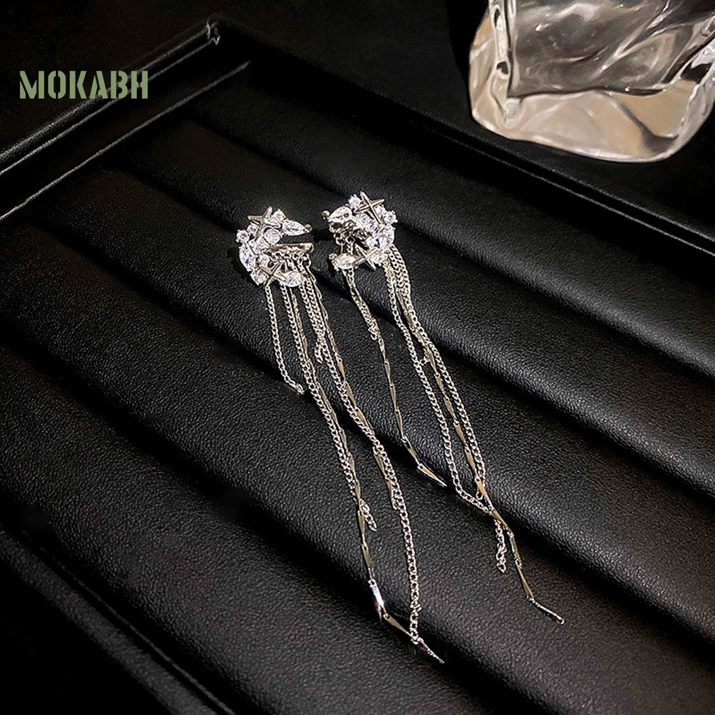 1 Cặp Khuyên Tai Dáng Dài Đính Đá Sang Trọng Cho Nữ