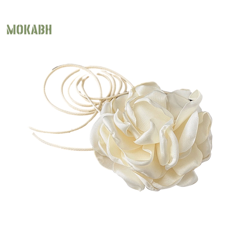 Vòng Cổ Choker Màu Trơn Họa Tiết Hoa Thanh Lịch Có Thể Điều Chỉnh Cho Nữ