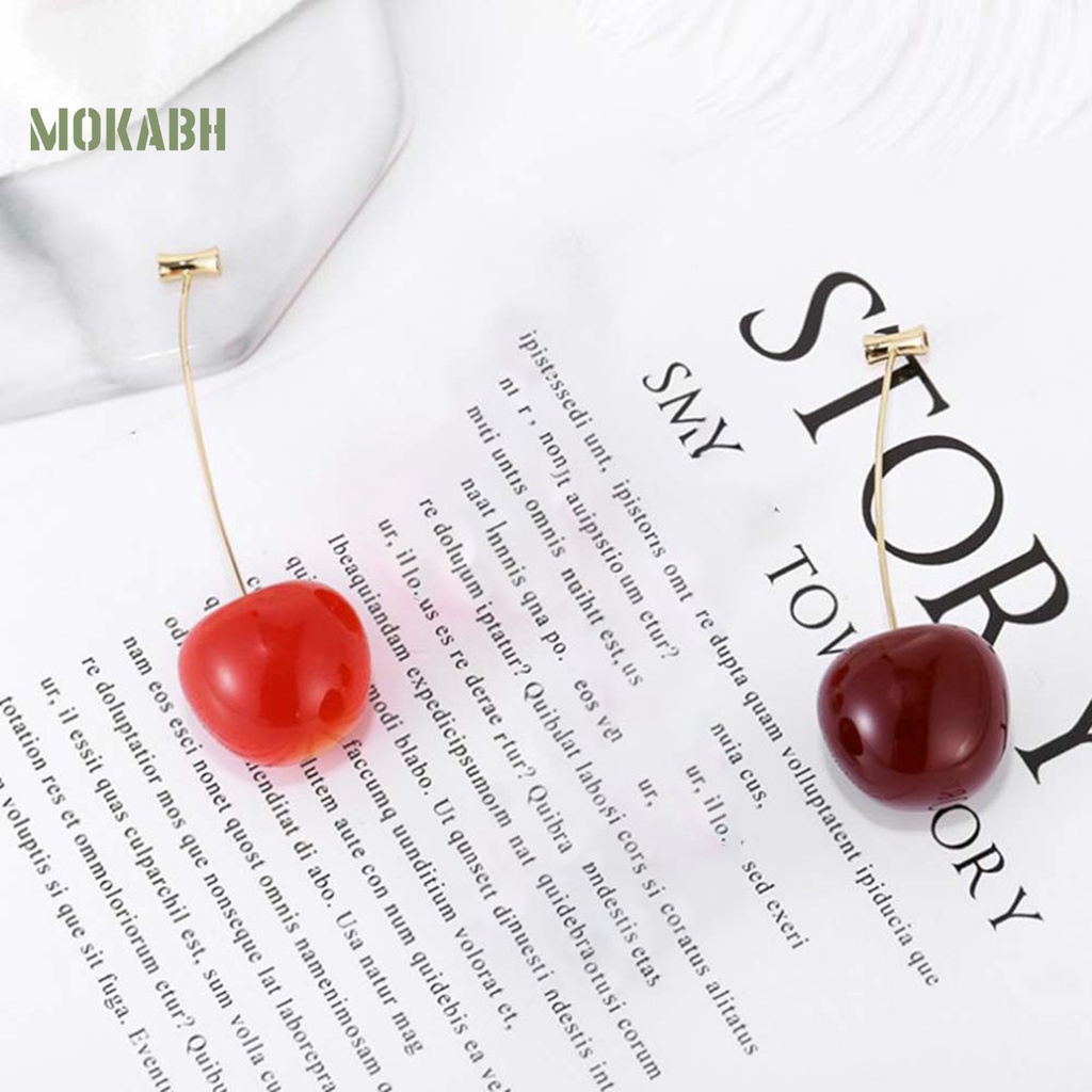 Bông Tai Hình Trái Cherry Bằng Hợp Kim Tinh Tế Thời Trang