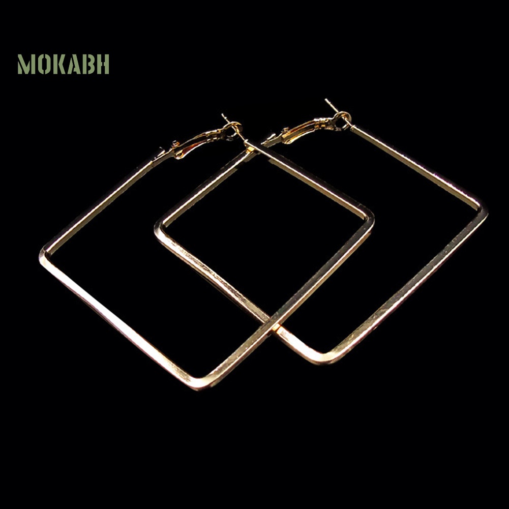 Bông Tai Hình Vuông Thiết Kế Đục Lỗ Thời Trang Sang Trọng Cho Nữ