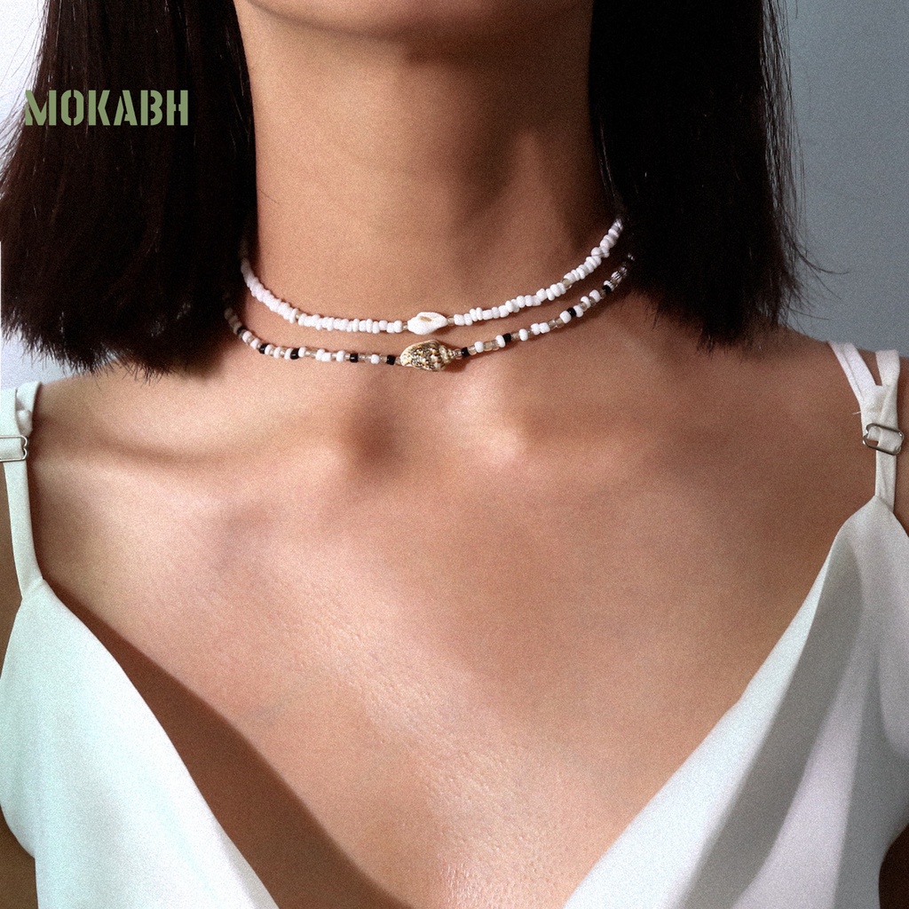 [Mok Abh] 2 Vòng Cổ Choker Hai Lớp Có Thể Điều Chỉnh Kích Thước