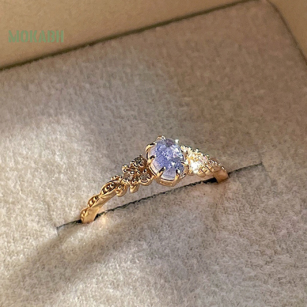 [Mới] Nhẫn Đính Hôn Mạ Điện Hình Lá Ô Liu Lấp Lánh Quyến Rũ Không Phai Màu Trang Sức Kỷ Niệm Cho Nữ