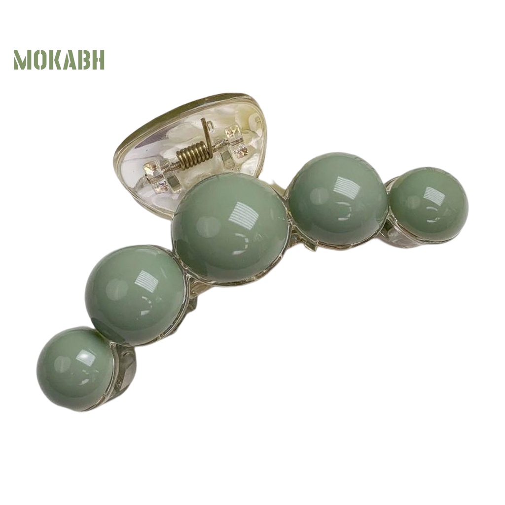 Kẹp Tóc Càng Cua Đính Hạt Acrylic Màu Xanh Lá Tối Giản Thanh Lịch Dễ Phối Đồ Thời Trang Cho Nữ