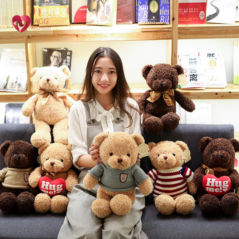 Áo Len Gấu Bông Búp Bê Đồ Chơi Sang Trọng Gấu Gối Rag Doll Quà Cưới Quà Tặng Gấu Trẻ Em Búp Bê