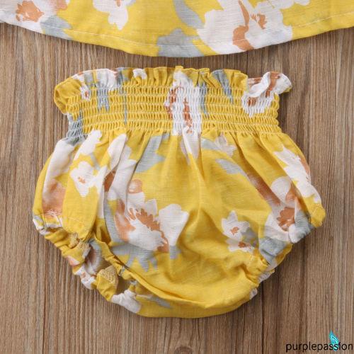 Bộ Trang Phục 3 Món Họa Tiết Hoa Xinh Xắn Cho Bé Gái