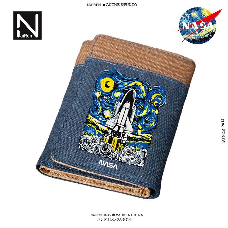 Ví Ngắn Gấp Gọn Đa Năng Họa Tiết Hoạt Hình Dễ Thương Cho Nam