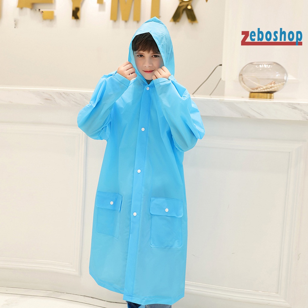 Áo Mưa Có Mũ Trùm Màu Sắc Trơn Chống Rò Rỉ Thân Thiện Với Môi Trường Cho Trẻ Em