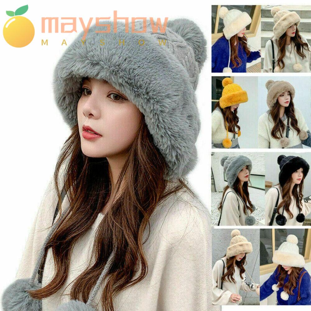 Mũ Beanie Dệt Kim Dày Dặn Chống Lạnh Thời Trang