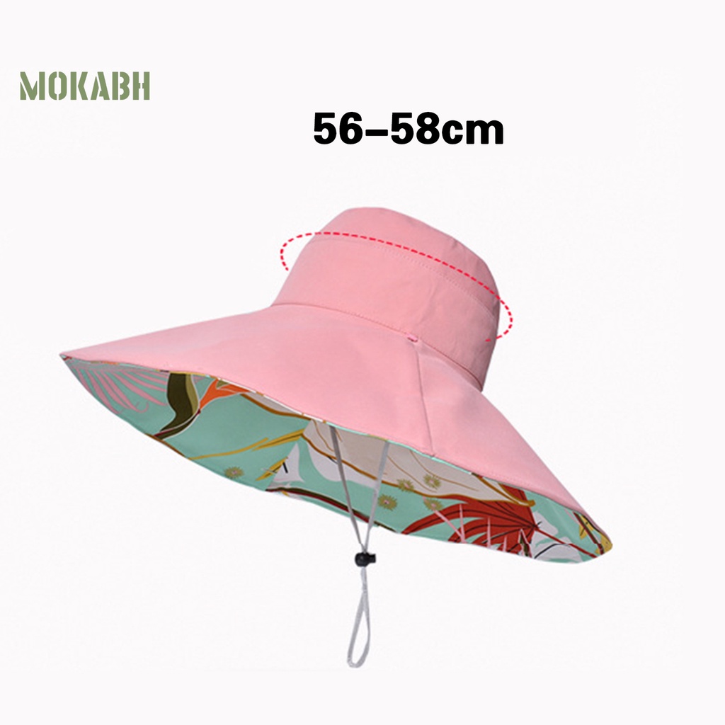 Nón Vành Tròn Hai Mặt Chống Tia UV Màu Trơn Thời Trang Mùa Hè Cho Nữ