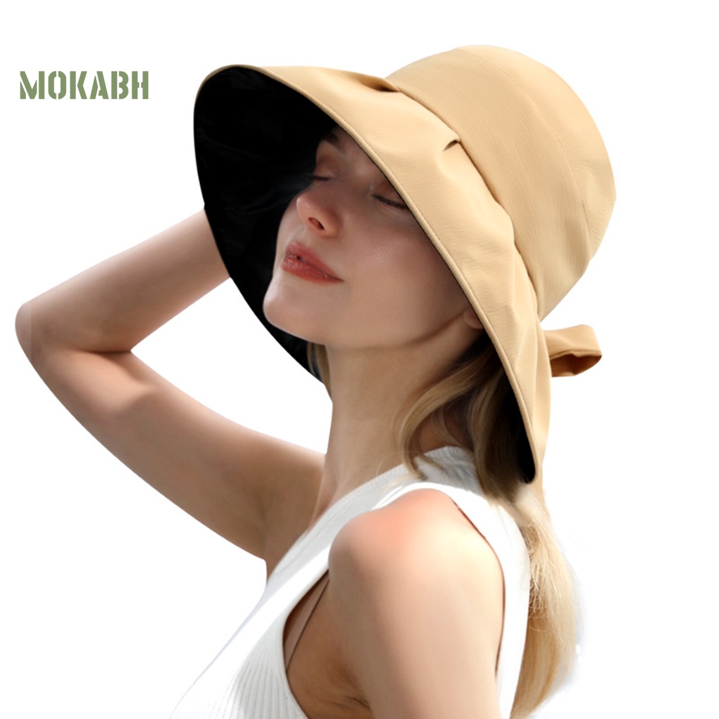 Nón Tai Bèo Chống Tia UV Màu Trơn Thắt Nơ Thời Trang Cho Nữ