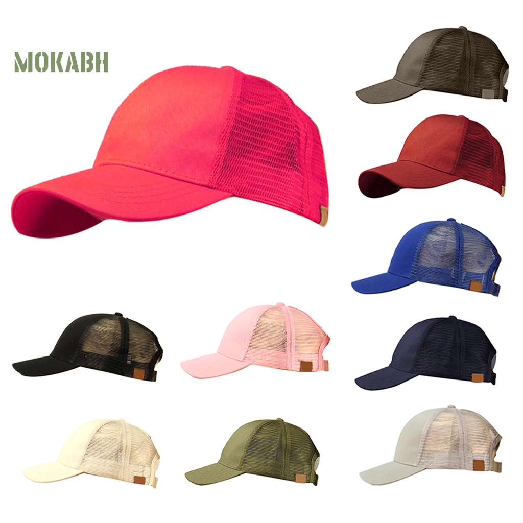 Mũ Lưỡi Trai Cotton Chống Nắng Phối Lưới Có Thể Điều Chỉnh Kích Cỡ