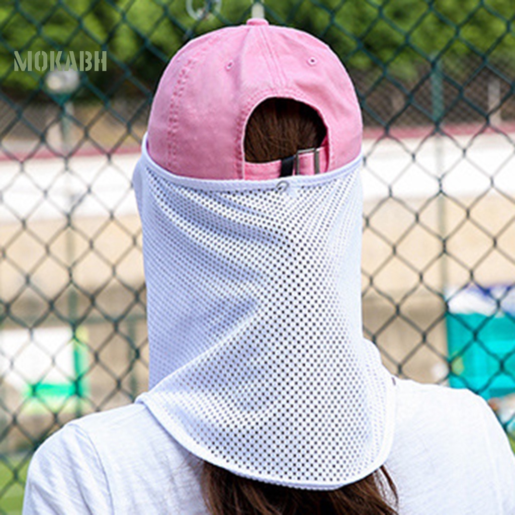 [Mok Abh] Khẩu Trang Chống Nắng Thoáng Khí Khô Nhanh Có Nút Cài Chống Tia UV Mỏng Co Giãn Bảo Vệ Đầu Khi Đạp Xe Ngoài