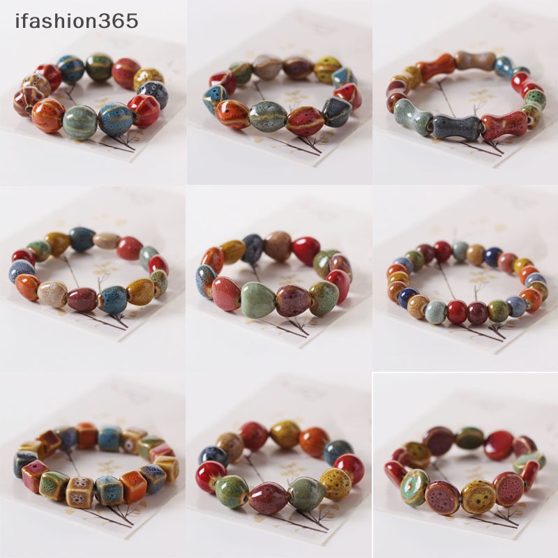 1 Vòng Tay Chuỗi Hạt Gốm Sứ Nhiều Màu Thời Trang ifashion365
