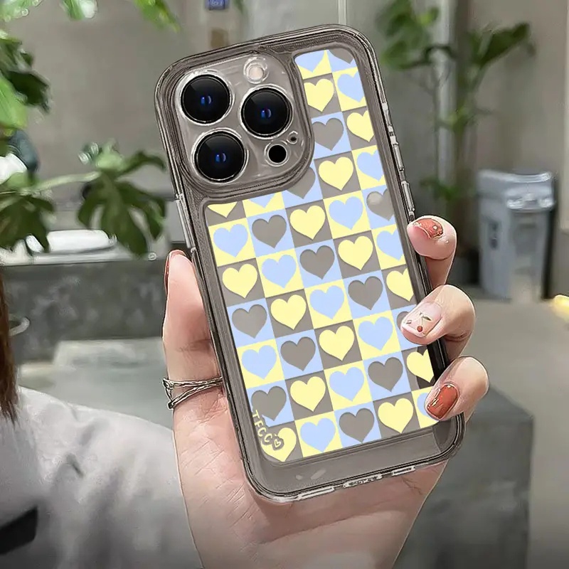 Ốp Điện Thoại TPU Dẻo Trong Suốt Họa Tiết Trái Tim Cho IPhone 11 14 13 12 Pro Max XS X XR 7 + 8 6 6S Plus Sự Bảo Vệ