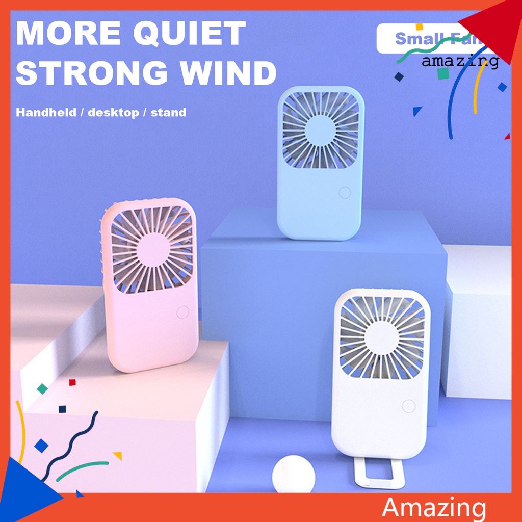 Quạt USB Mini Cầm Tay Có Giá Đỡ Điện Thoại Tiếng Ồn Thấp Dễ Thương Tùy Chỉnh Tiện Dụng