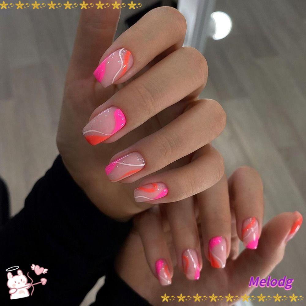 Bộ Móng Tay Giả Dạng Nhấn Che Phủ Toàn Diện Đầu Vuông