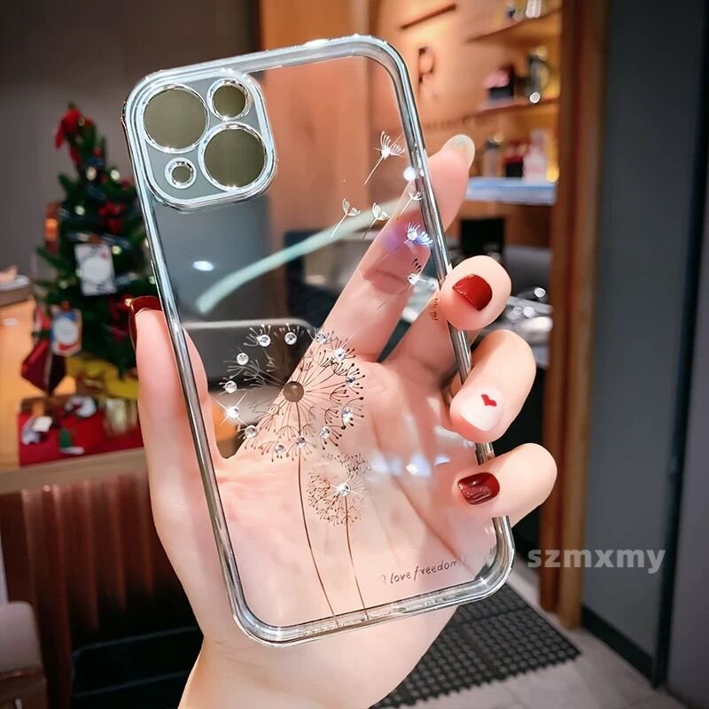 Ốp Điện Thoại TPU Mềm Trong Suốt Chống Sốc Lấp Lánh Sang Trọng Cho IPhone 13 12 11 14 Pro Max 7 8 Plus X XR XS