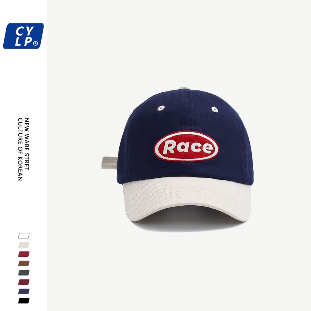 Mũ Lưỡi Trai Màu Tương Phản Thêu Chữ Phong Cách Đường Phố Thời Trang Hàn Quốc Cho Cặp Đôi