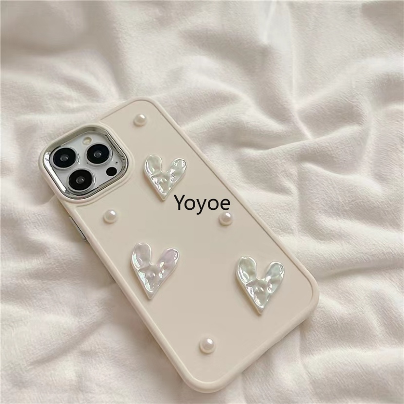 Ốp Điện Thoại Silicon Mềm Chống Sốc Mạ Điện Phối Ngọc Trai Sang Trọng Cho iPhone 14Plus 13 12 11 14 Pro Max X XR XS 7 8 Plus SE