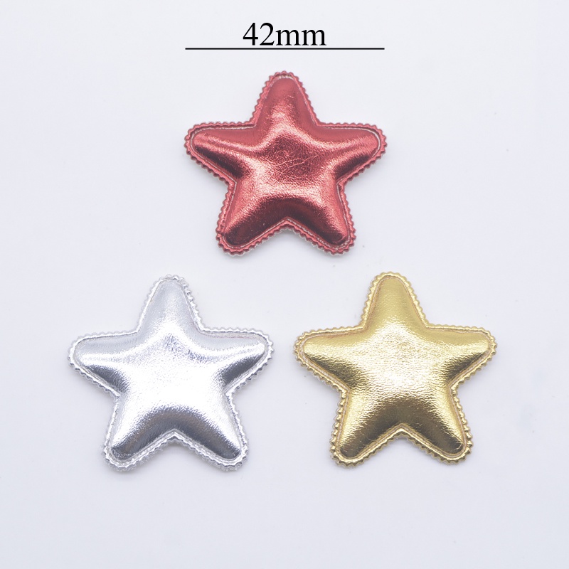 Set 30 Ngôi Sao Bằng Da PU 42mm Dùng Trang Trí Kẹp Tóc / Kẹp Tóc DIY