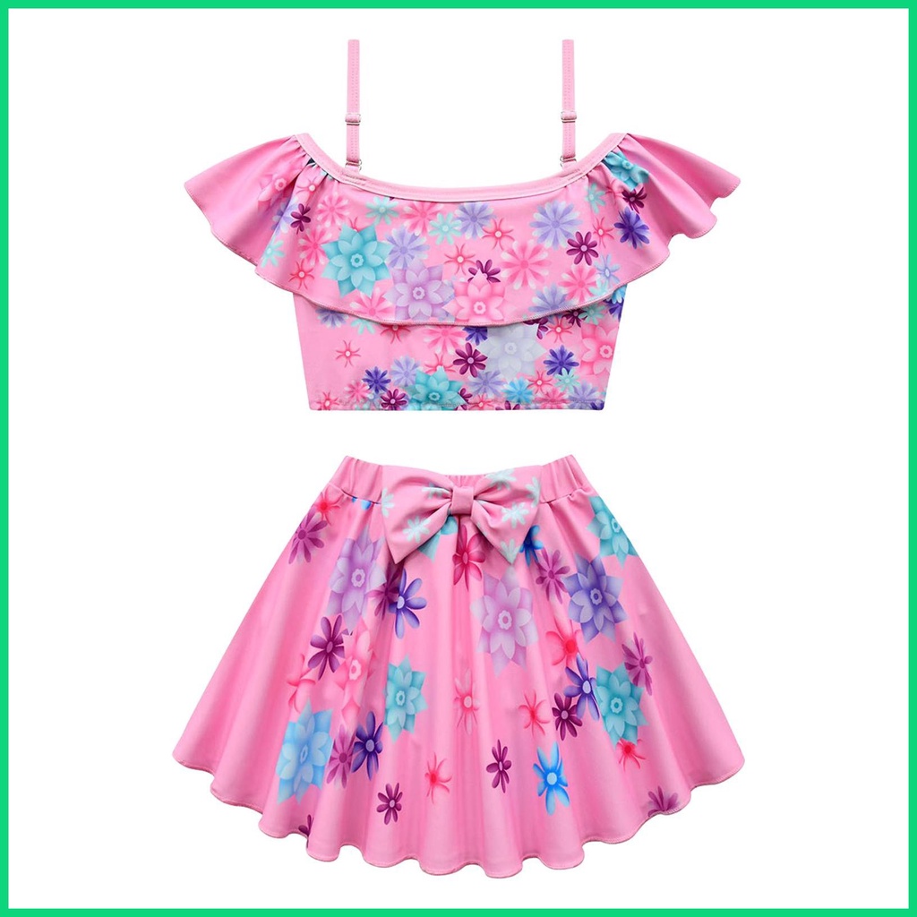 Bộ Đồ Bơi Tankini Hai Mảnh Mềm Mại Nhiều Kích Cỡ Có Thể Điều Chỉnh Cho Bé Gái