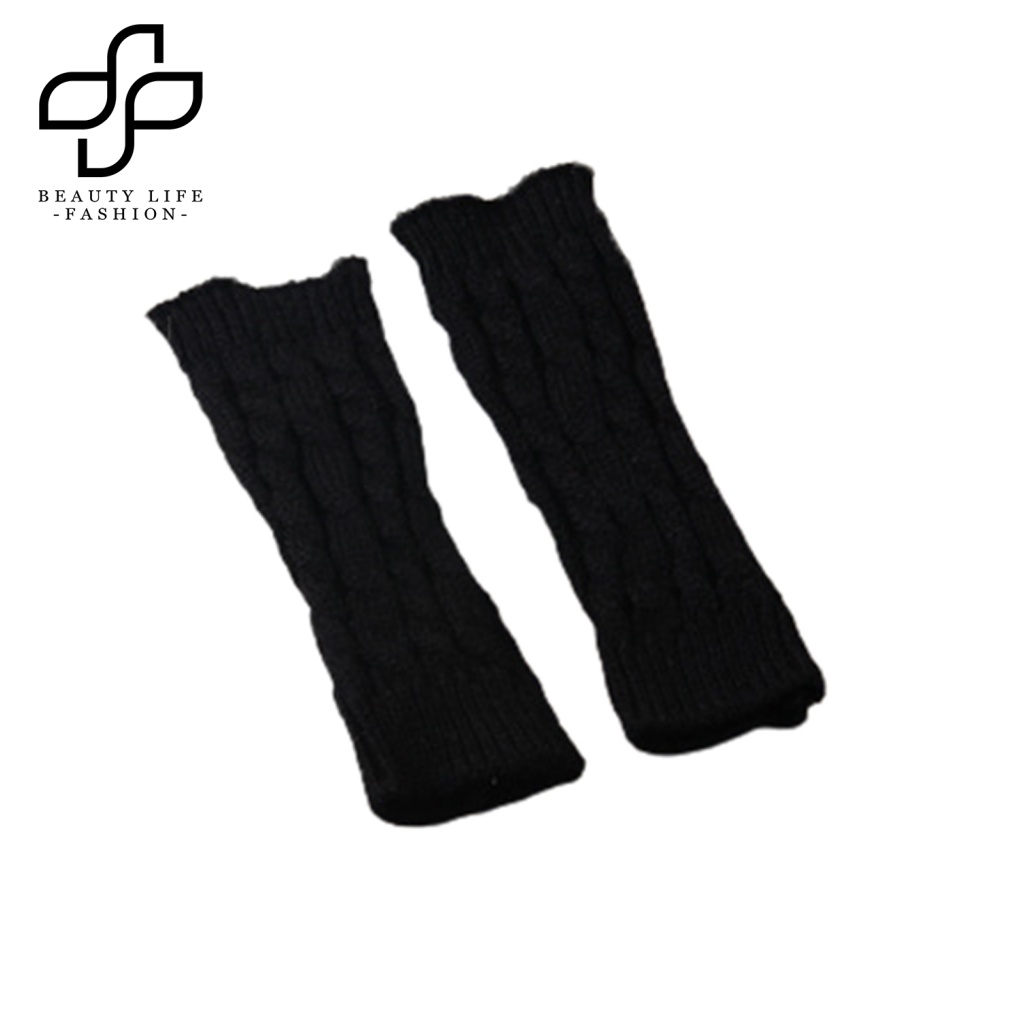 Găng Tay Len Dài Hở Ngón Dày Dặn Giữ Ấm Mùa Đông Cho Nam Và Nữ