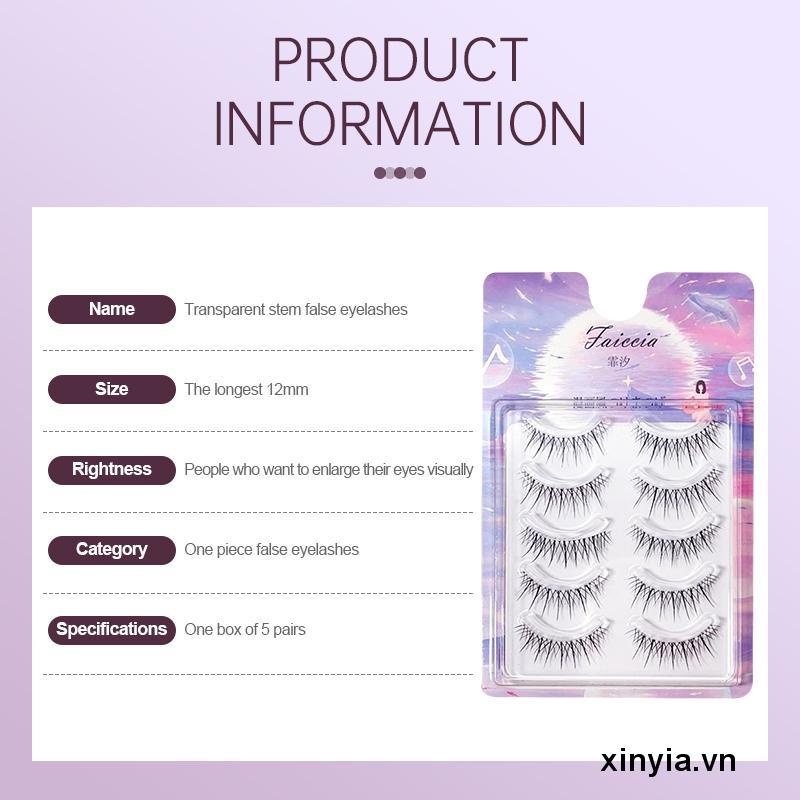 Set 5 Cặp Lông Mi Giả Phong Cách Hàn Quốc Tự Nhiên