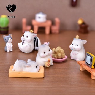 Tượng Trang Trí Hình Chú Chuột Hamster Hoạt Hình Thu Nhỏ Dùng Trang Trí Tiểu Cảnh