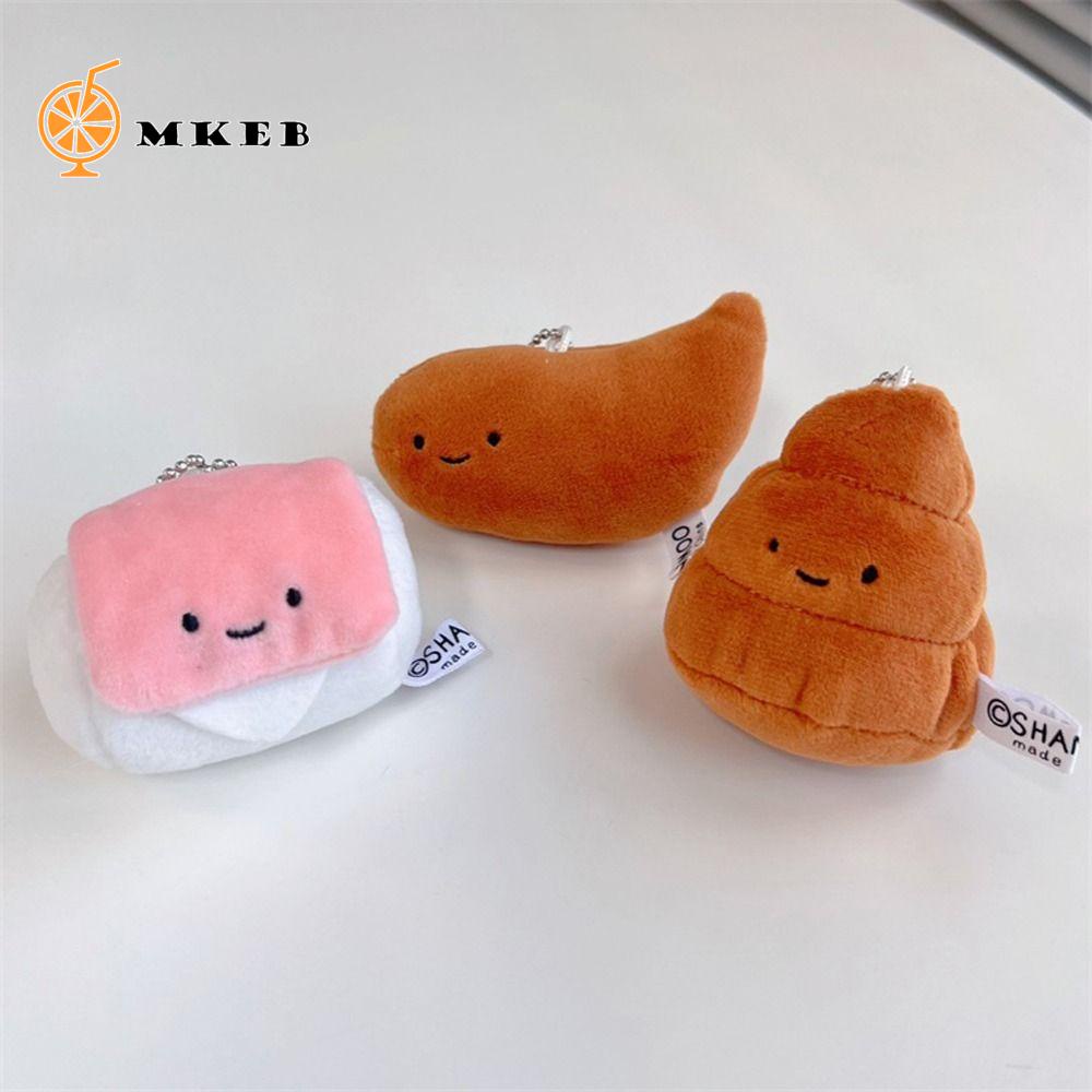 Móc khóa điện thoại MKEB kim loại hình búp bê Poop nhồi bông mini dễ thương