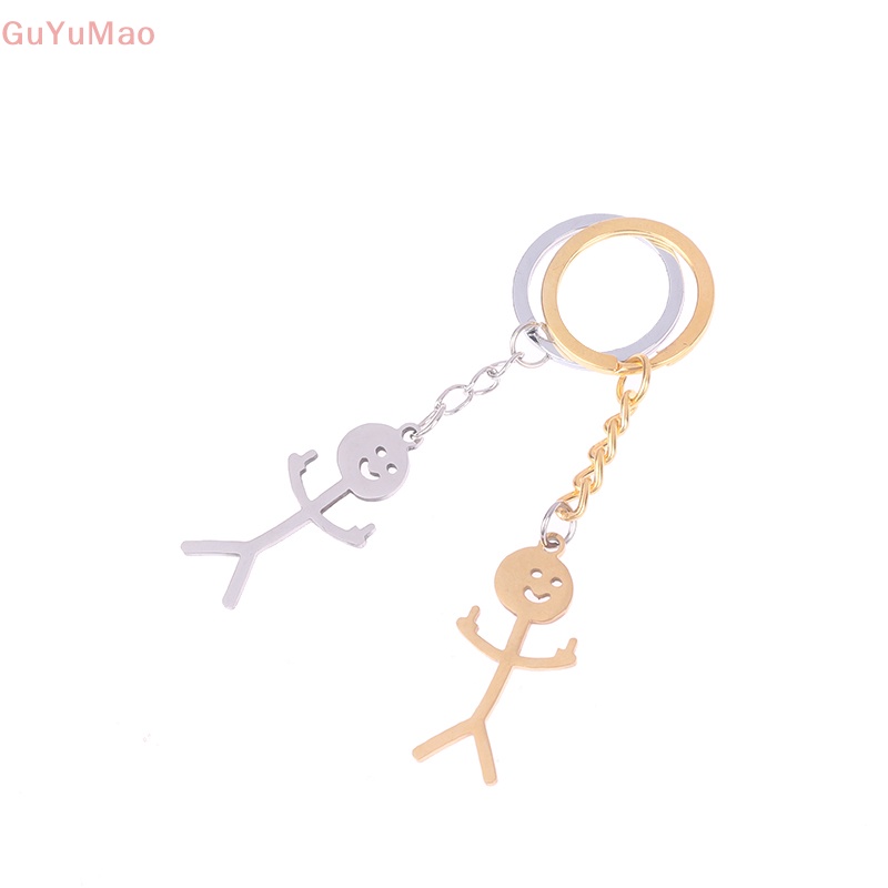 Móc Khóa Hình Người Nhỏ Bằng Thép Không Gỉ Vui Nhộn PRTA