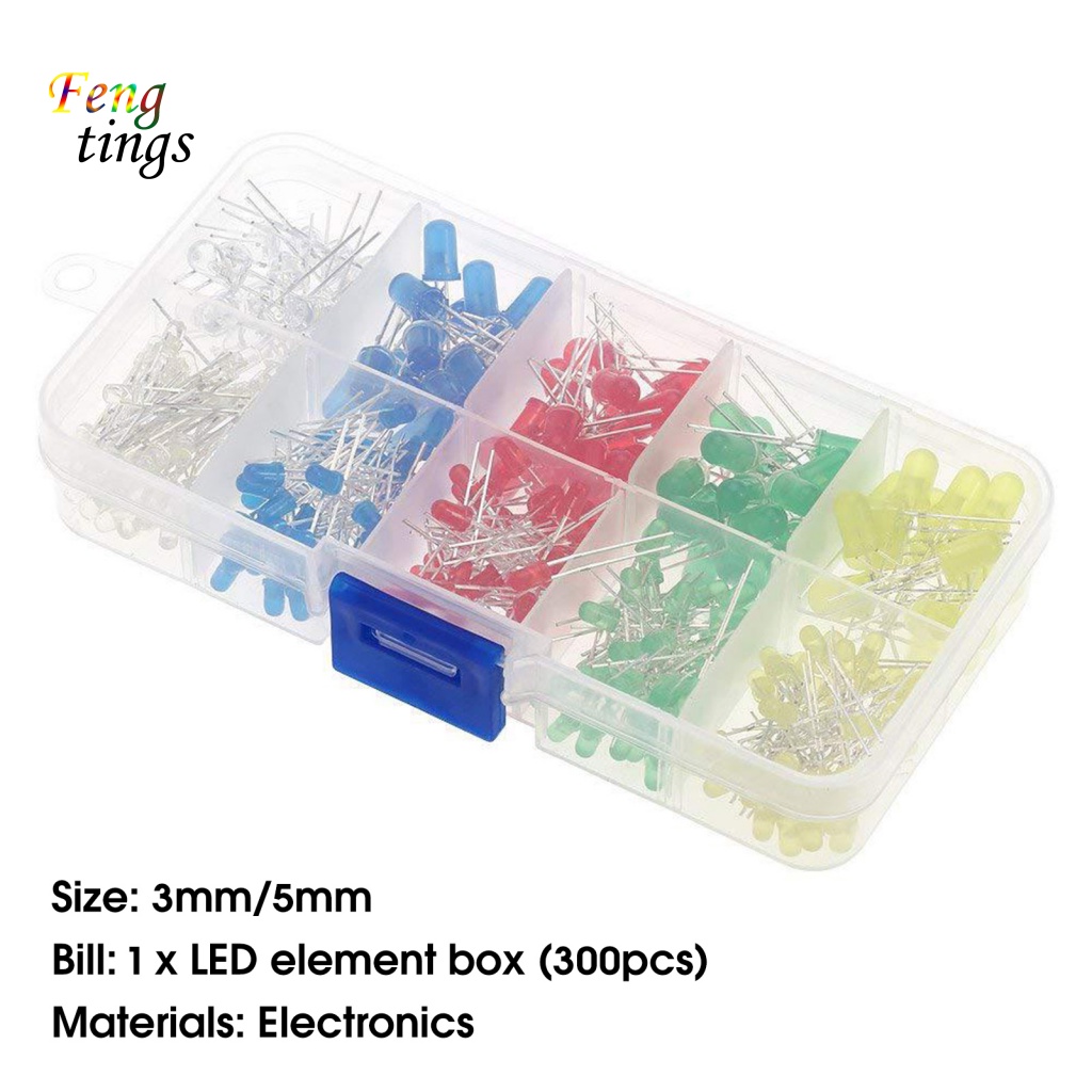 [Ft] Bộ Linh Kiện Đi Ốt LED Mini An Toàn Sáng Bóng Tự Làm 3mm / 5mm Vàng Đỏ Xanh Lá Trắng Xanh Dương Cho Thiết Bị Điện Tử