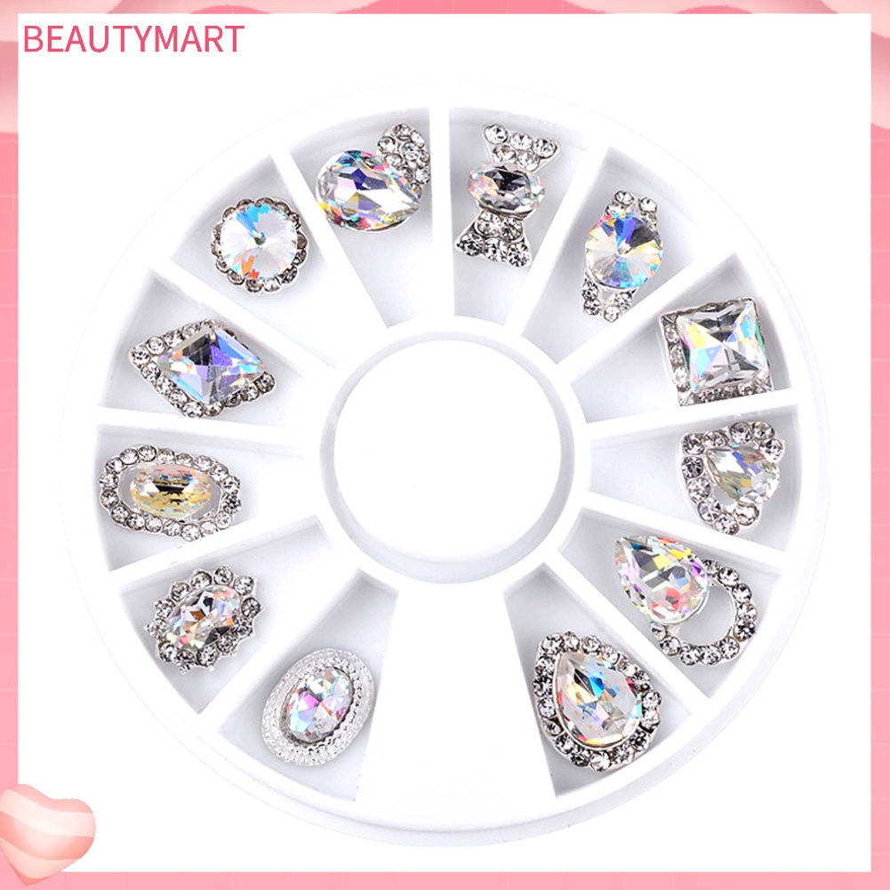 1 Hộp Đá Kim Cương Giả 3D Nhiều Màu Tự Trang Trí Móng Tay Cho Nữ