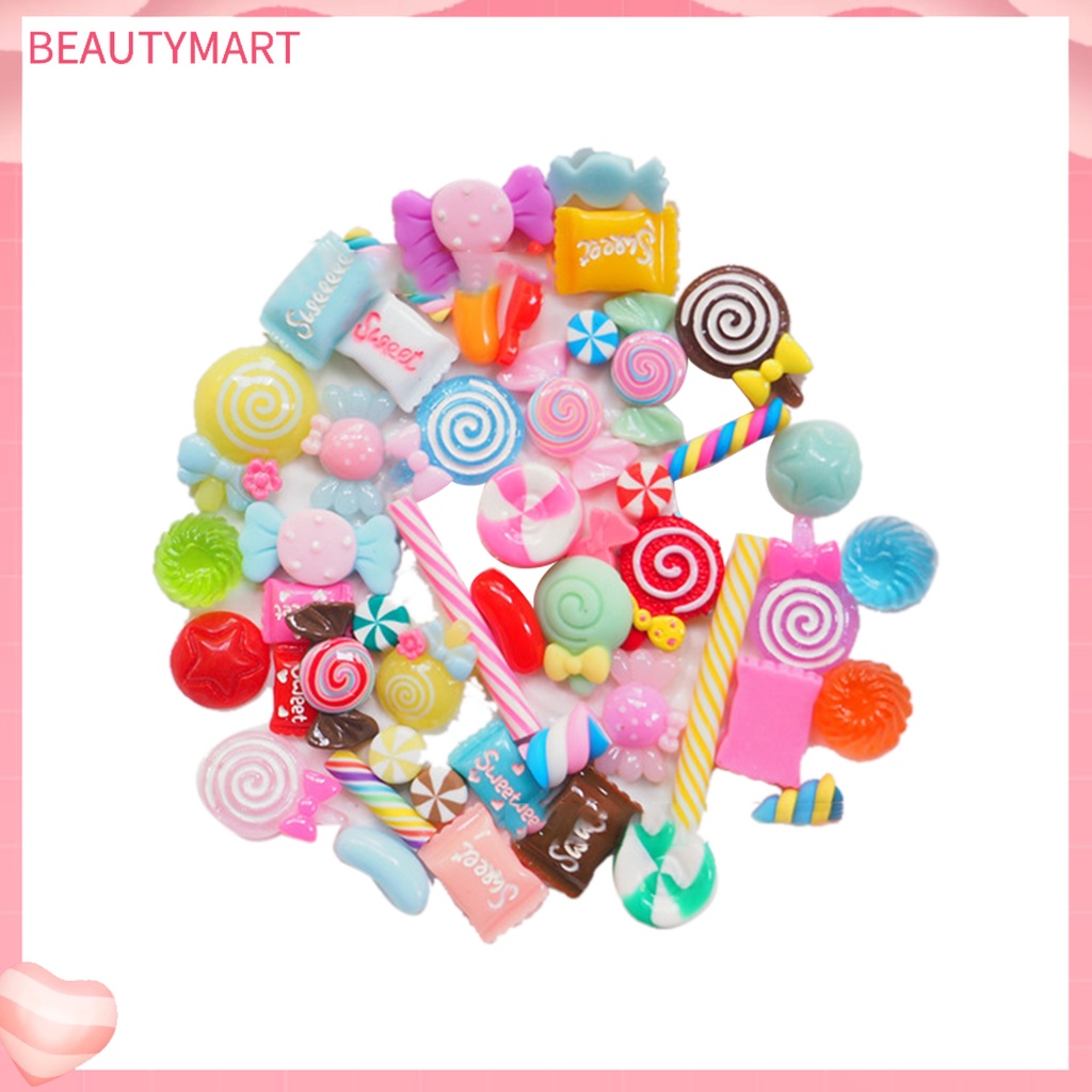 Set 30 / 50 / 100 Phụ Kiện Trang Trí Móng Tay 3D Bằng Nhựa Acrylic Mềm DIY