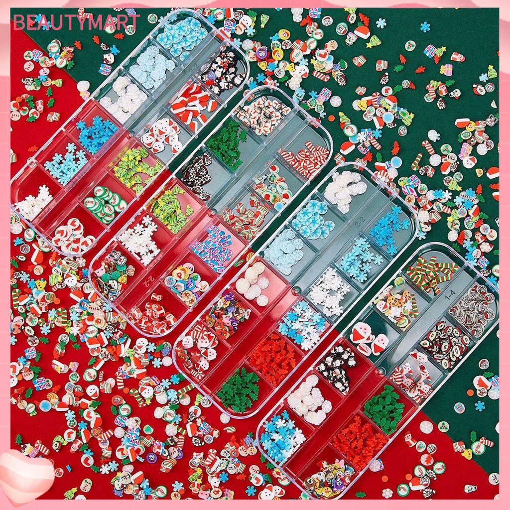 1 Hộp Phụ Kiện Trang Trí Móng Nghệ Thuật Tạo Hiệu Ứng 3D Siêu Mỏng Phong Cách Giáng Sinh Dành Cho Bạn Nữ