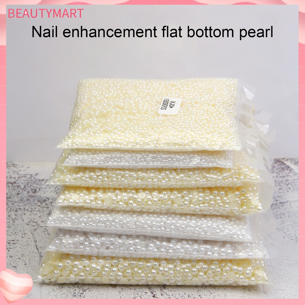 1 Túi Hạt Ngọc Trai Giả Mini Trang Trí Móng Tay Nghệ Thuật Ba Chiều