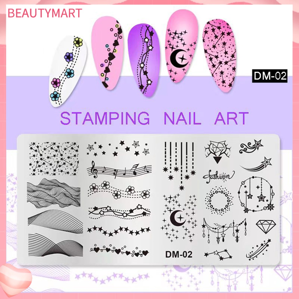 Khuôn Trang Trí Móng Tay Bằng Thép Không Gỉ Họa Tiết Tinh Tế Có Thể Tái Sử Dụng