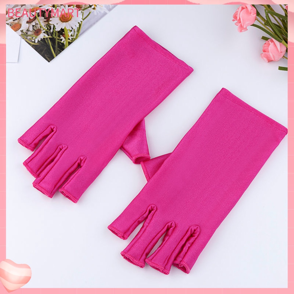 1 Đôi Găng Tay Hở Ngón Bằng Polyester Co Giãn Thoáng Khí Chống Tia UV Không Mùi Có Thể Giặt Rửa Tiện Dụng