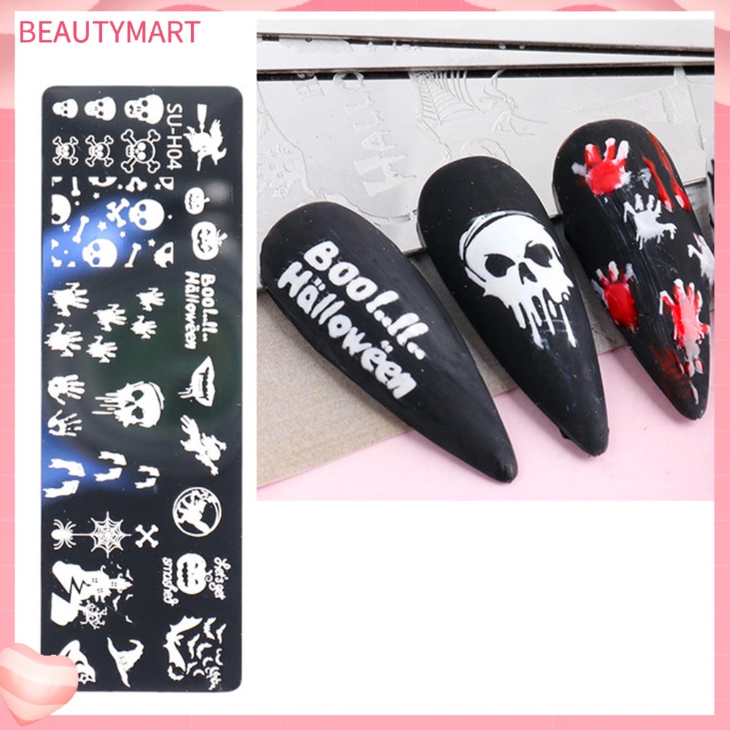 Khuôn Trang Trí Móng Nghệ Thuật Bằng Thép Không Gỉ Phong Cách Halloween Cho Nữ