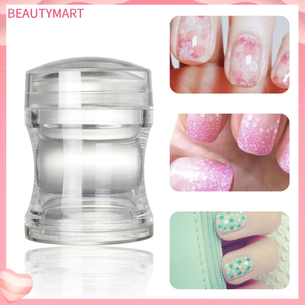 [beautymart] Dụng Cụ Đóng Dấu Trang Trí Móng Tay Nghệ Thuật Đầu Đơn Mịn Màng Thân Thiện Với Môi Trường Bản Rộng Nhẹ Nhàng Trong Suốt