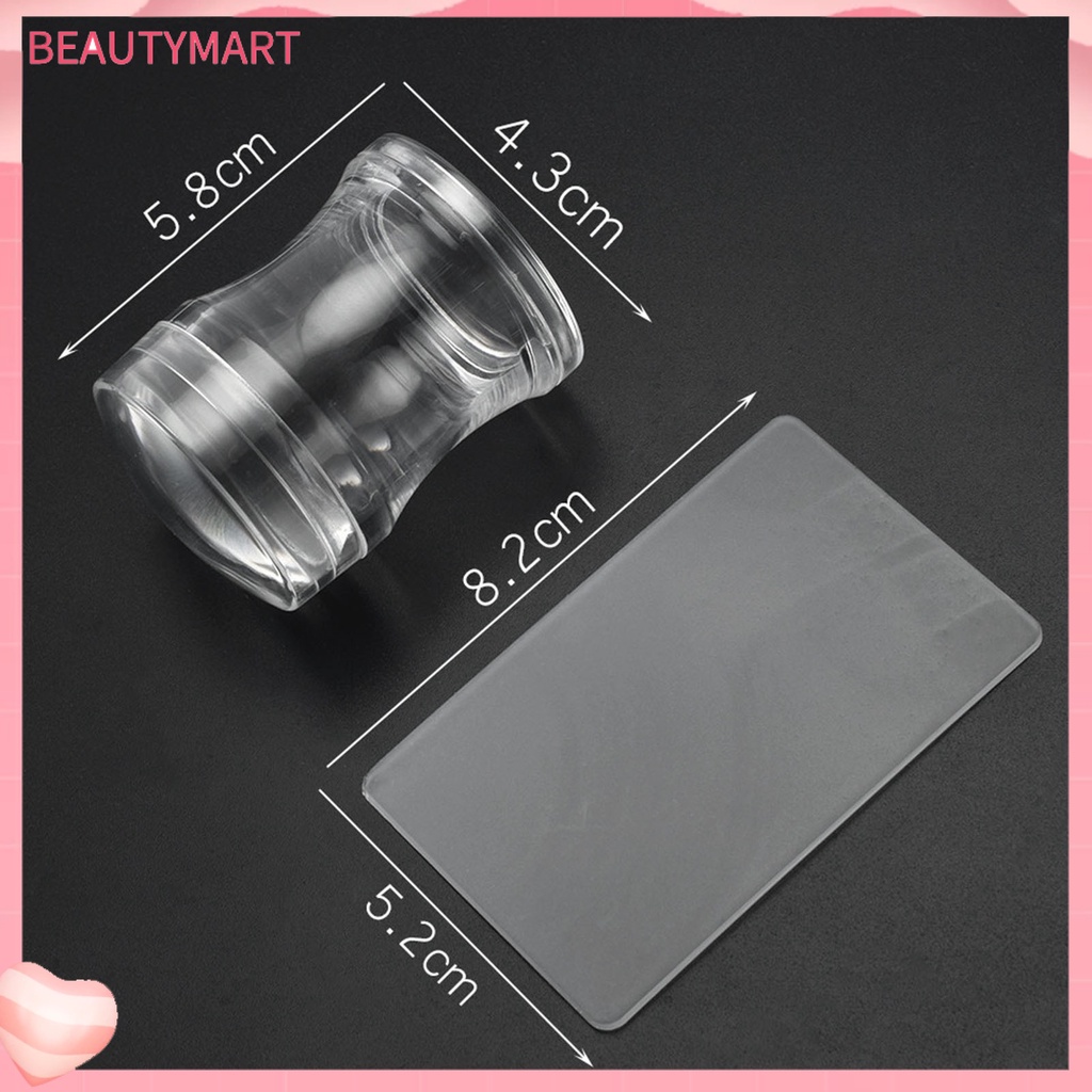 [beautymart] Dụng Cụ Đóng Dấu Trang Trí Móng Tay Nghệ Thuật Đầu Đơn Mịn Màng Thân Thiện Với Môi Trường Bản Rộng Nhẹ Nhàng Trong Suốt