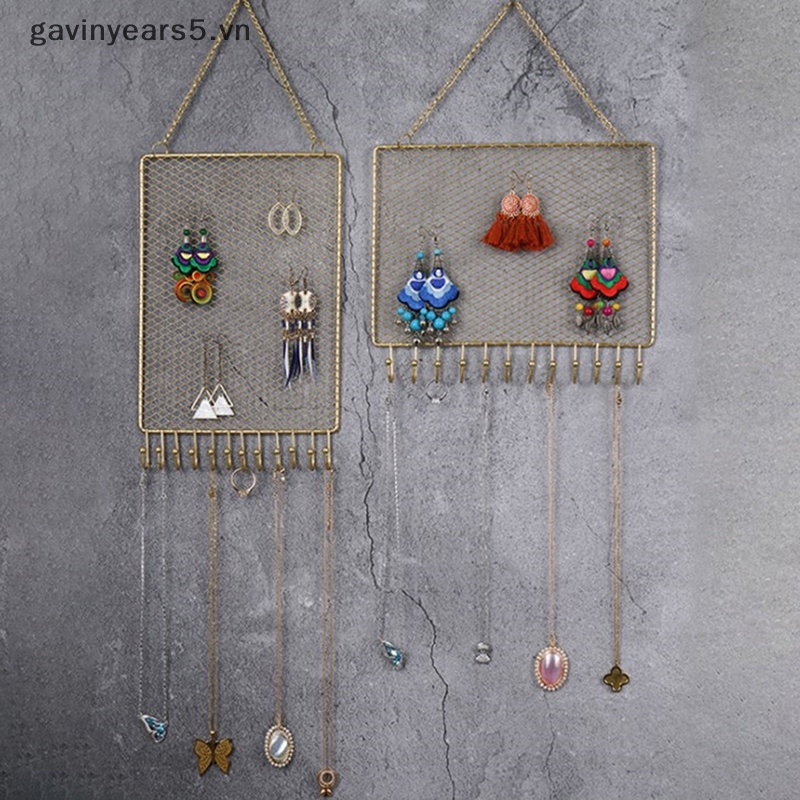 [Gavin] Móc Treo Bông Tai Đính Kim Cương Giả Trang Trí Tường Sắp Xếp Gọn Gàng