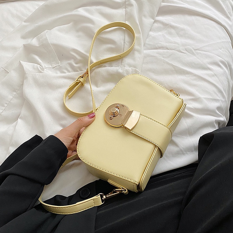 Túi Đeo Vai Nắp Lật Có Khóa Kiểu Yên Ngựa retro Đơn Giản Cho Nữ