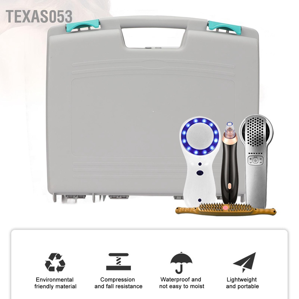 Texas053 Hộp Đựng Dụng Cụ Làm Đẹp Trọng Lượng Nhẹ Di Động Salon Mỹ Phẩm Nhựa Cao Cấp Du Lịch