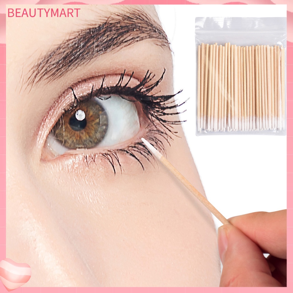 Bộ 2 Túi 200 Tăm Bông Cotton Dùng Một Lần Đầu Nhọn Dễ Sử Dụng Để Xăm Lông Mi / Lông Mày