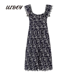 Uibey Đầm Cổ Vuông Thêu Họa Tiết Xinh Xắn 3611