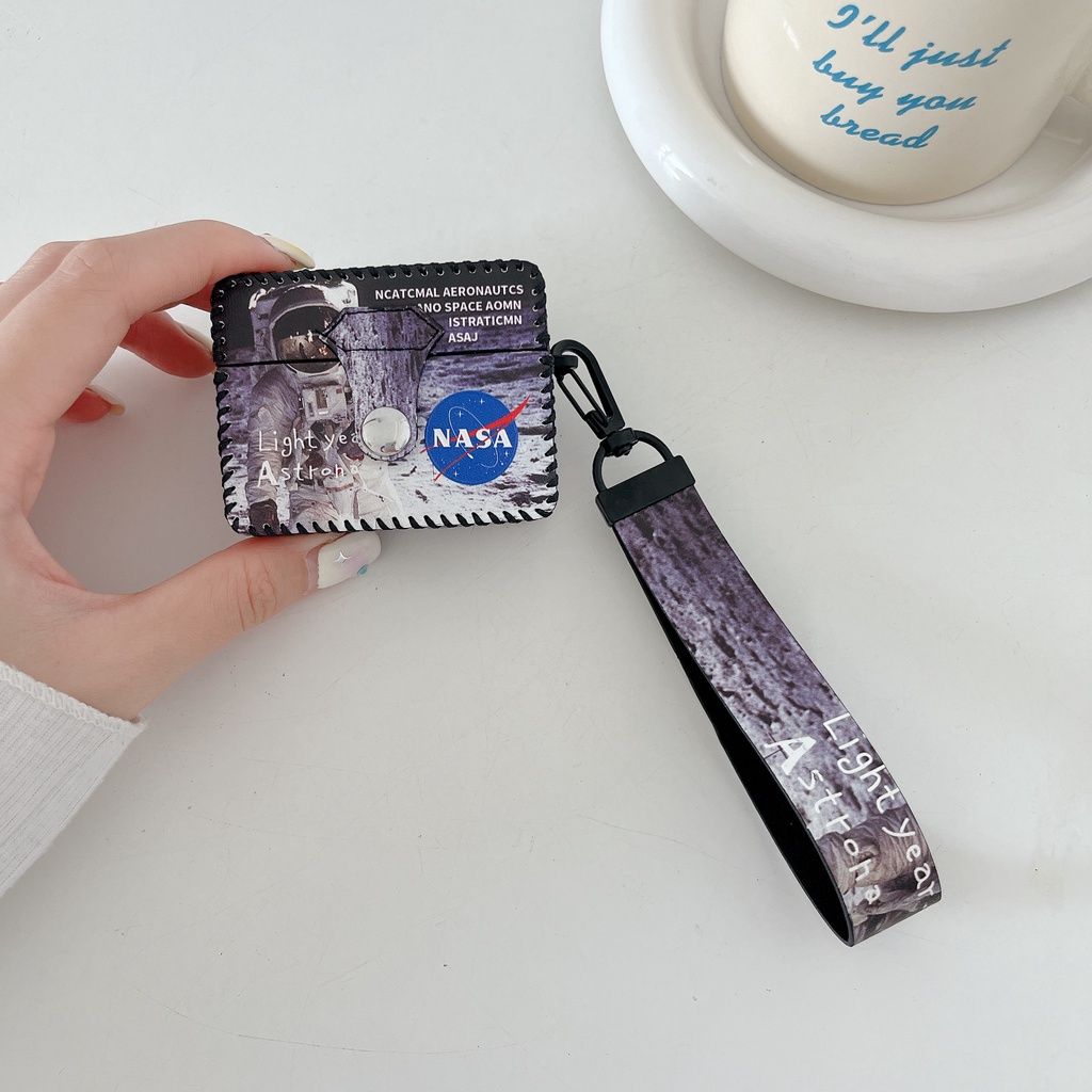 Vỏ Bảo Vệ Hộp Sạc Tai Nghe AirPods 1 2 3 pro2 2022 Bluetooth Không Dây Chất Liệu Da PU Hình Chú Chó Có Dây Đeo Chống Thất Lạc