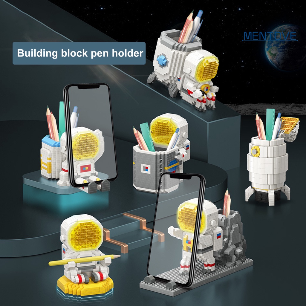 1 Bộ Đồ Chơi Lắp Ráp Phi Hành Gia Mini Màu Sắc Tươi Sáng Cho Bé